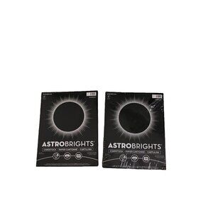 Astrobrights Eclipse Black Cardstock Bundle of 2, Each pk has 100pcs